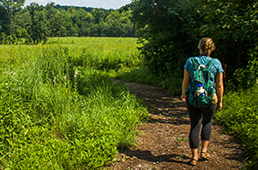 girl hiking trail